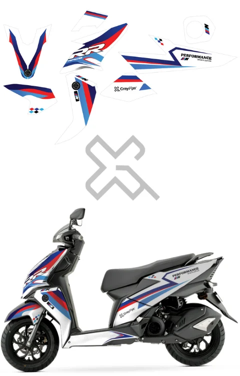 RR Edition Full Body Sticker Compatible with Ntorq 125 | Made In Premium Gloss Vinyl With FPF(Fade Protection Film), Water Proof, Precut Sticker, Pack Of 1 Compatible with Both Side